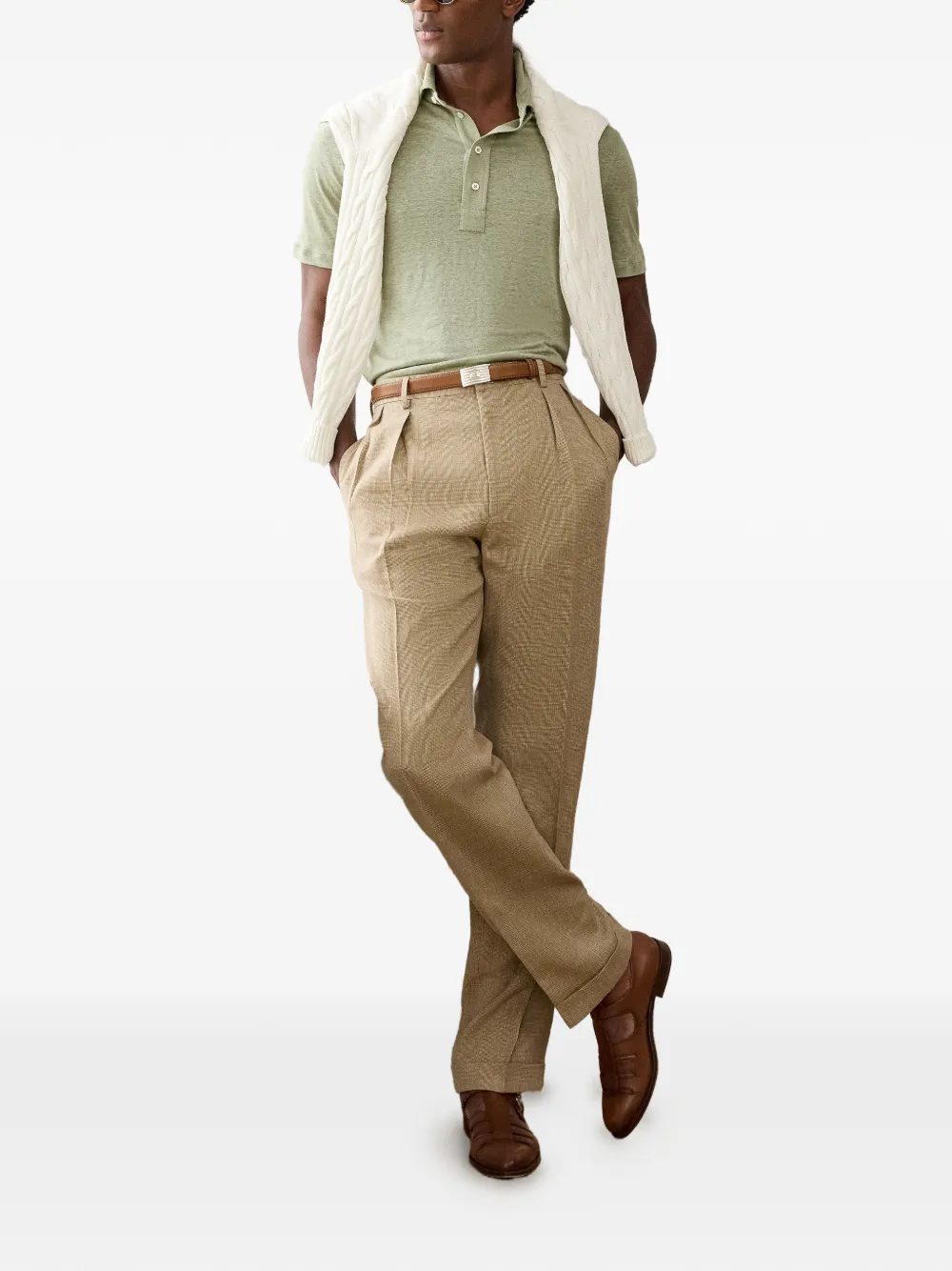 Ralph Lauren Purple Label Linnen poloshirt Groen