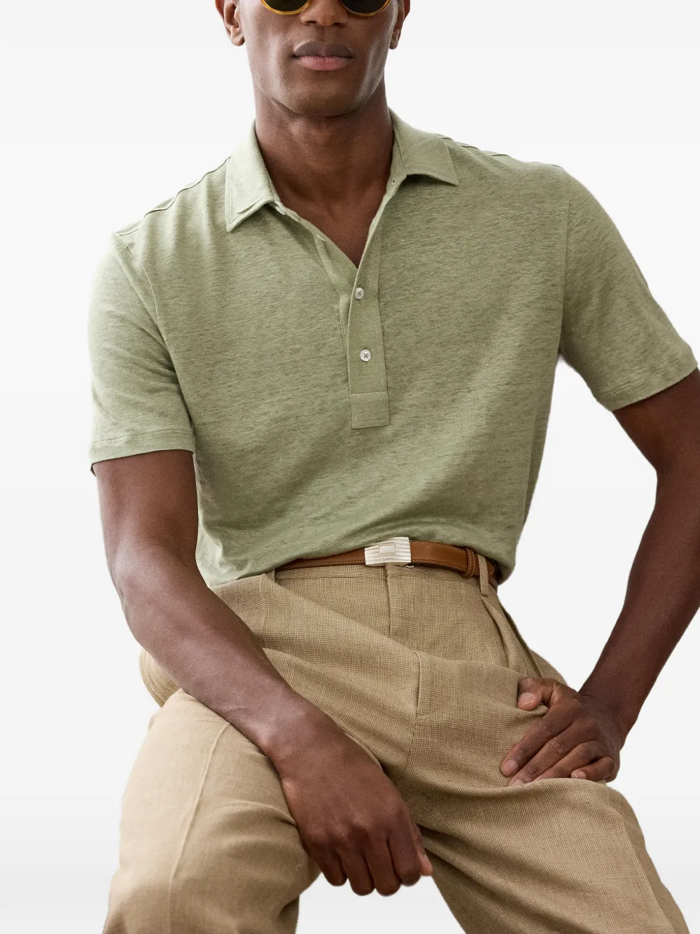 Ralph Lauren Purple Label Linnen poloshirt Groen