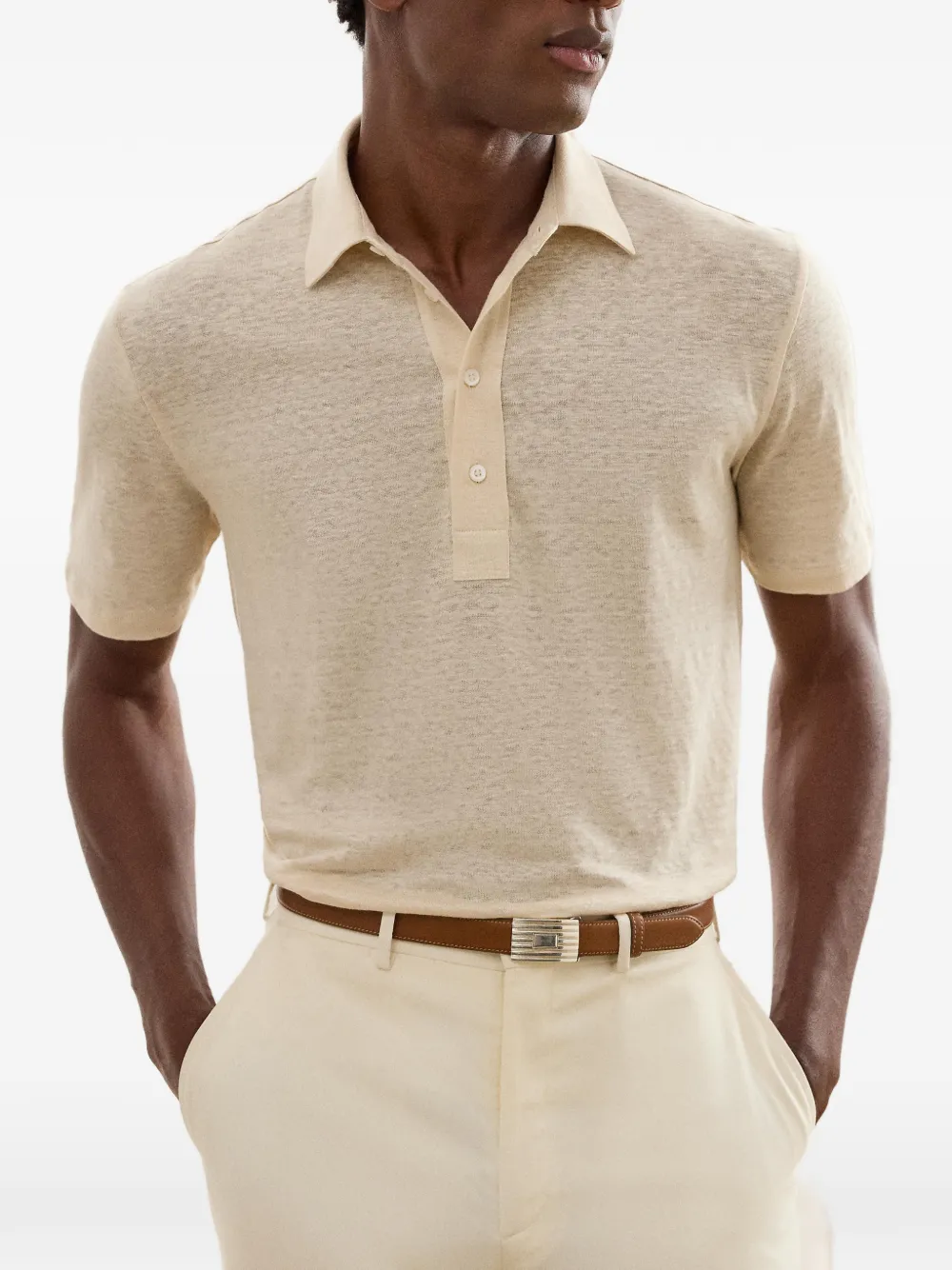 Ralph Lauren Purple Label Poloshirt met korte mouwen Beige