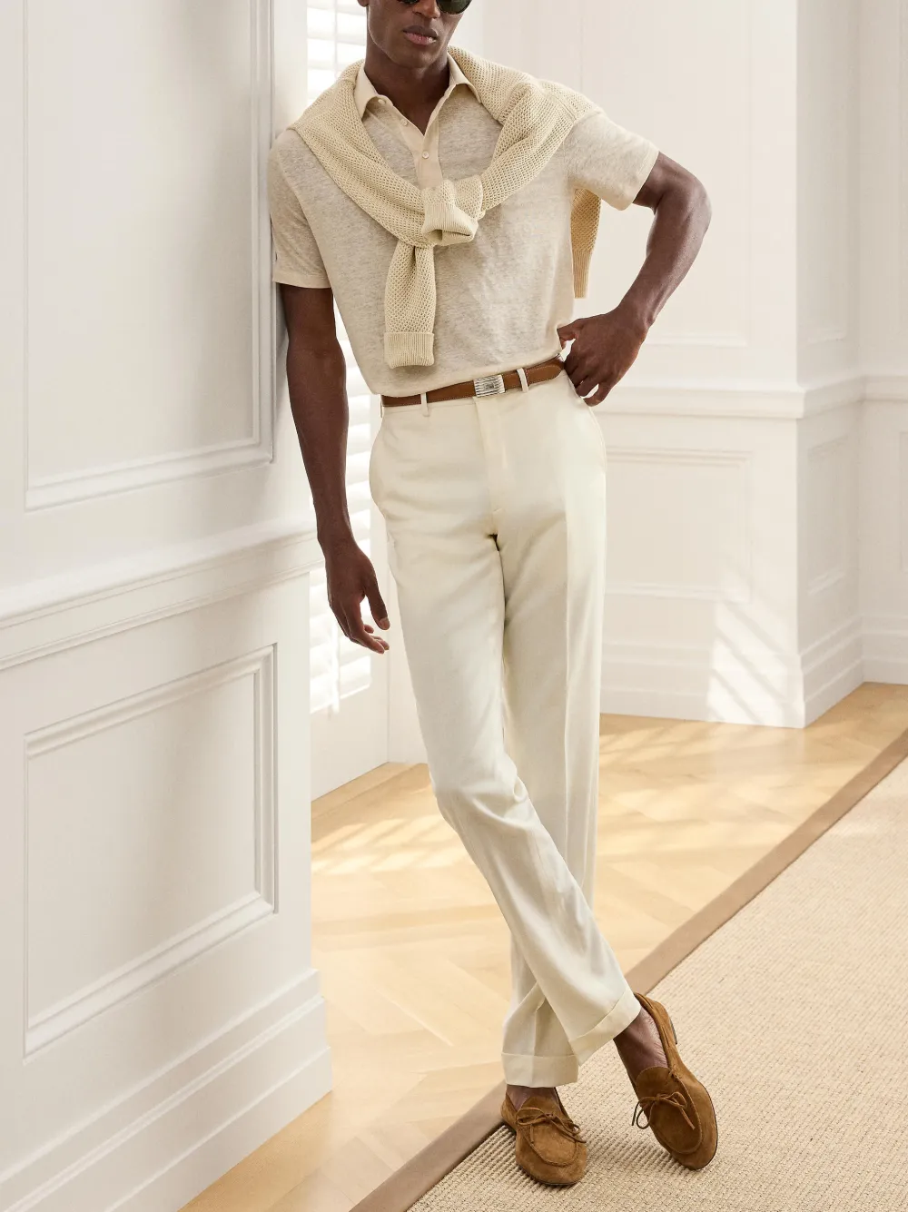Ralph Lauren Purple Label Poloshirt met korte mouwen Beige