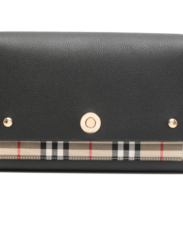 Burberry Note Checked Shoulder Bag | Black | FARFETCH
