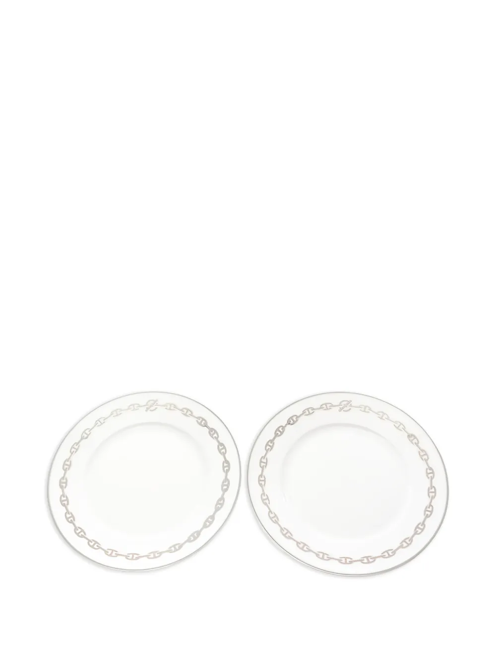 Hermès Pre-Owned 10s Chaine-d'Ancre-motif plate (set of two) | White | Image 1