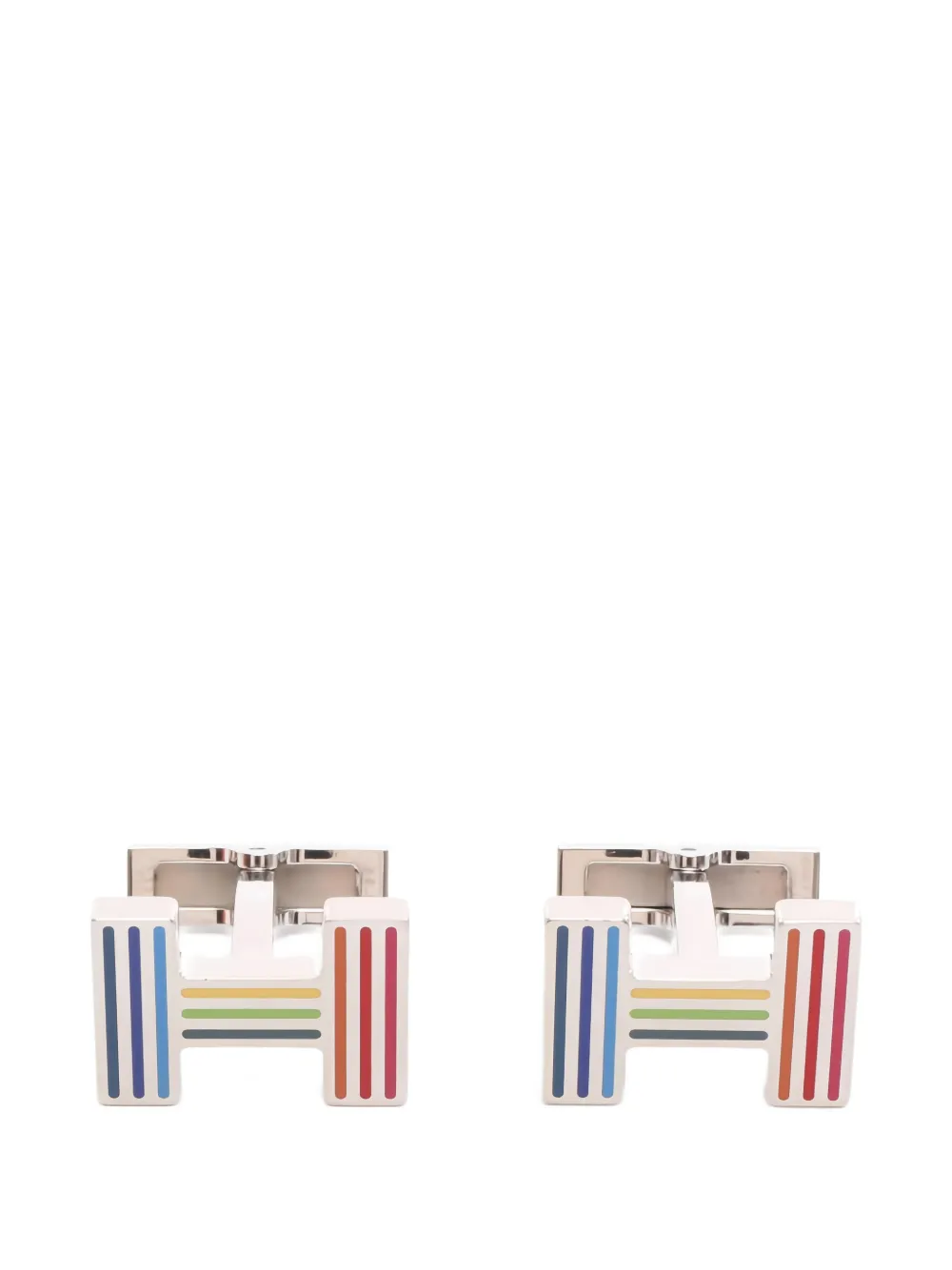 Hermès Pre-Owned rainbow-detail cufflinks | Silver | Image 1