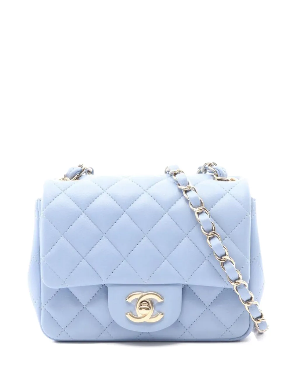CHANEL Pre-Owned Borsa a spalla mini matelassé con catena - Blu