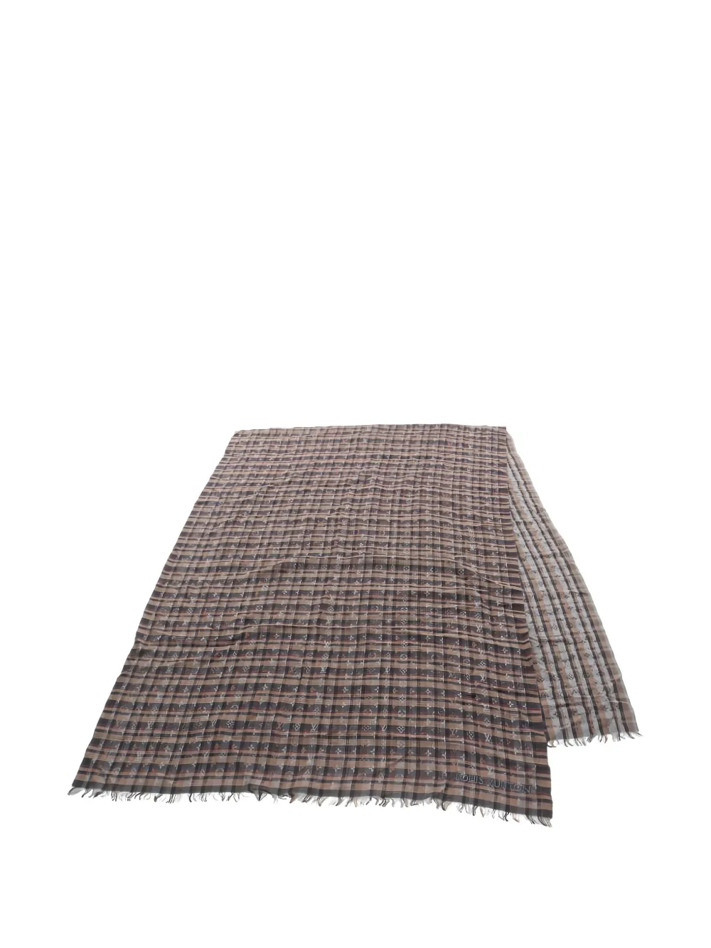 Louis Vuitton Pre-Owned monogram check-print stall - Marrone