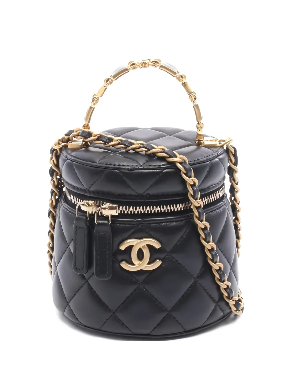 CHANEL Pre-Owned 2021 matelassé vanity tote bag - Black