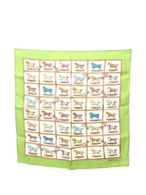 Hermès Pre-Owned Petit carres horse-print silk scarf