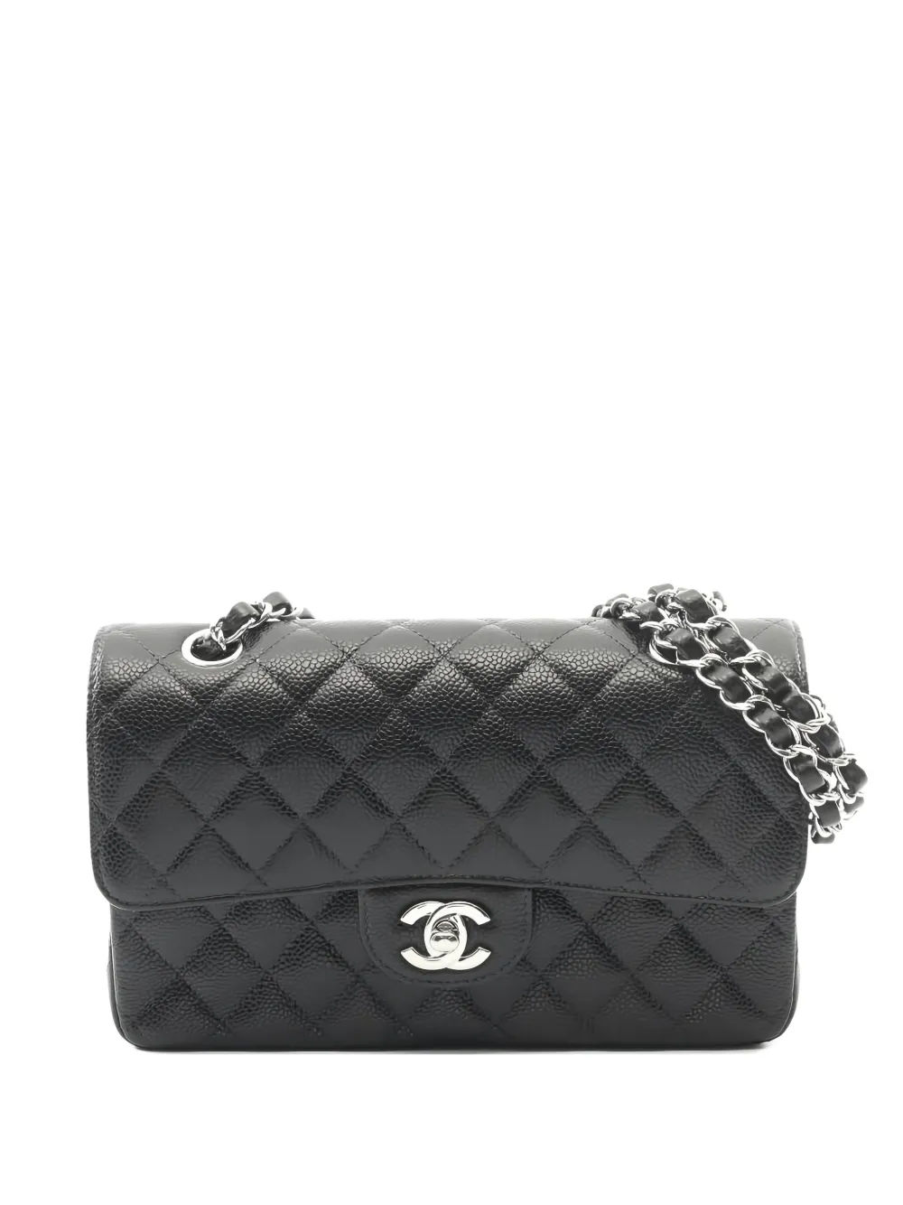 CHANEL Pre-Owned Borsa a spalla matelassé con battente e catena 2021 - Nero