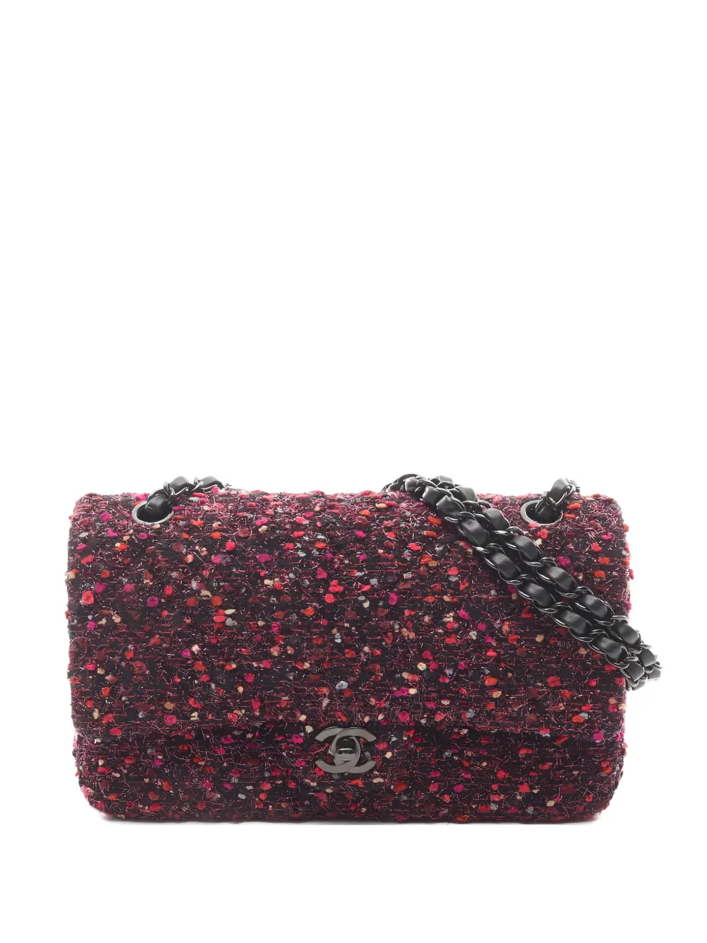 CHANEL Pre-Owned Borsa a spalla Double Flap con catena 2018-2019 - Rosso