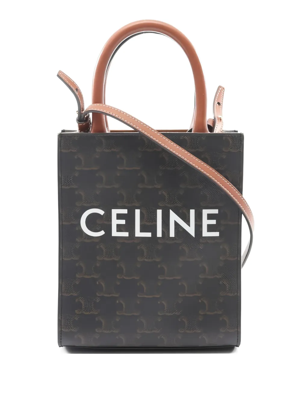 Celine Pre-Owned Borsa tote Vertical Cabas Triomphe mini anni 2010 - Marrone