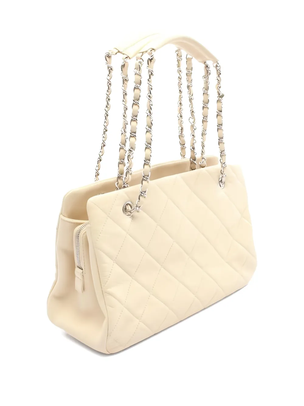 CHANEL Pre-Owned 2010-2011 Coco-Mark matelassé shopper - Beige