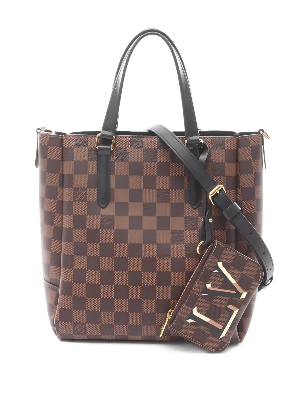 Louis Vuitton Pre-Owned Borsa tote Belmont a quadri - Marrone