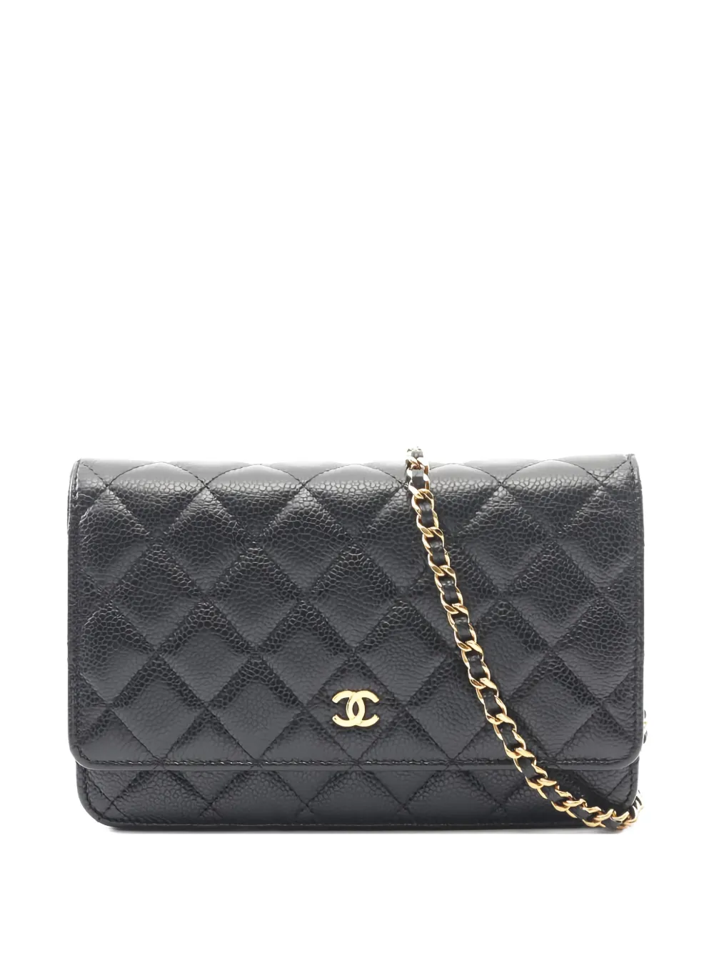 CHANEL Pre-Owned Portafoglio matelassé con catena 2021 - Nero