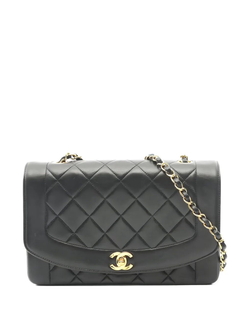 CHANEL Pre-Owned Borsa a tracolla Diana Flap matelassé con catena 1991-1994 - Nero