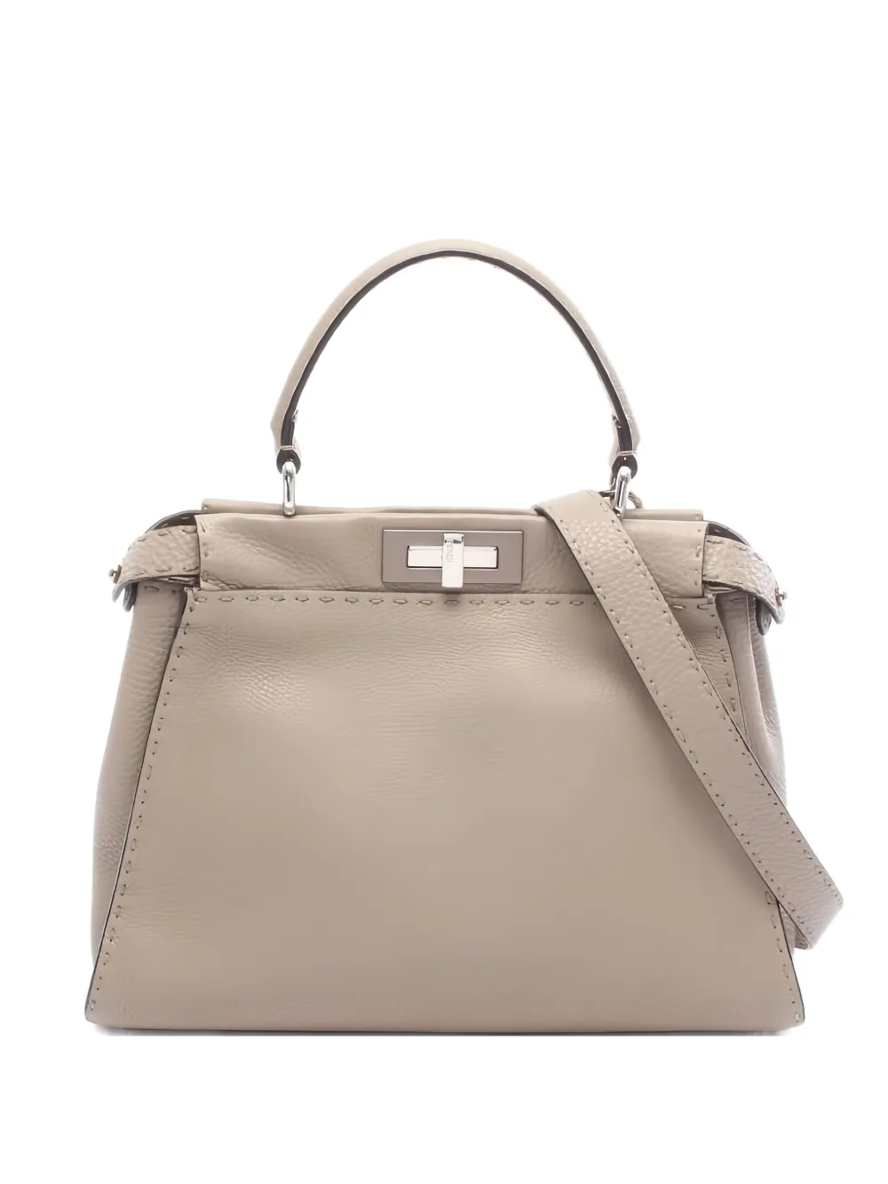 Fendi Pre-Owned peekaboo leather satchel bag - Toni neutri