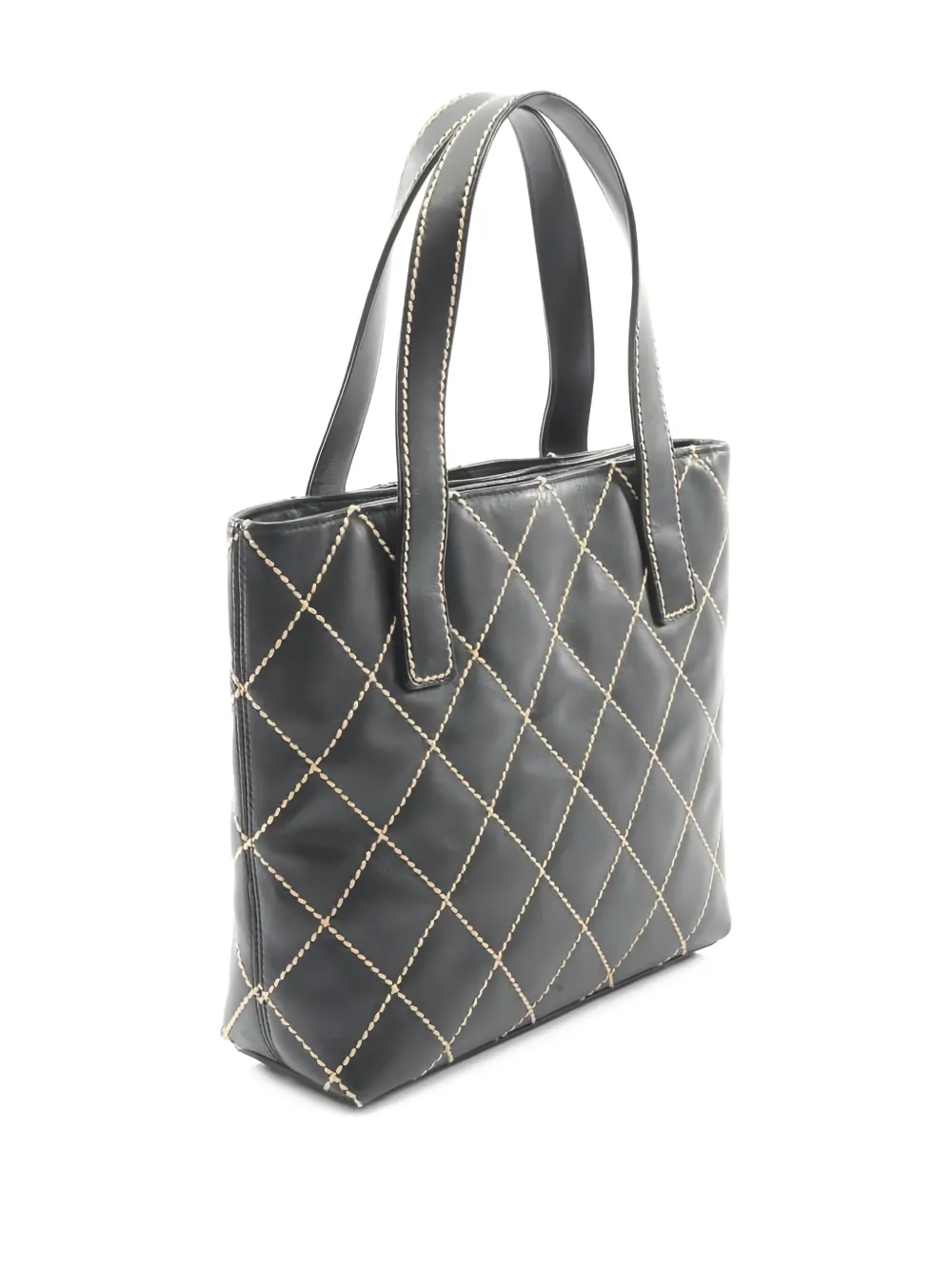 CHANEL Pre-Owned 2003-2004 stitch leather tote bag - Zwart