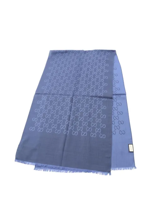 Gucci Pre-Owned GG-pattern frayed edge scarf