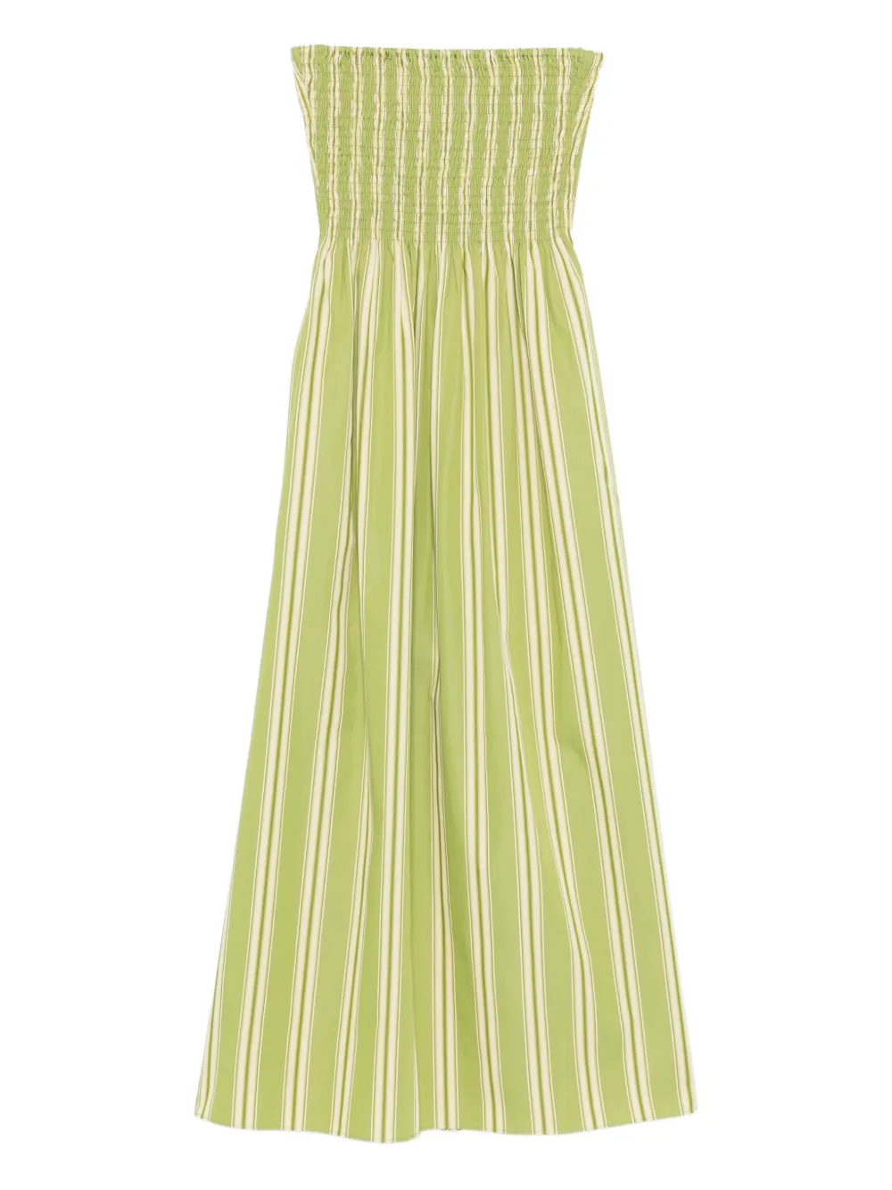 Faithfull the Brand Jamie Midi striped smocked dress - Verde