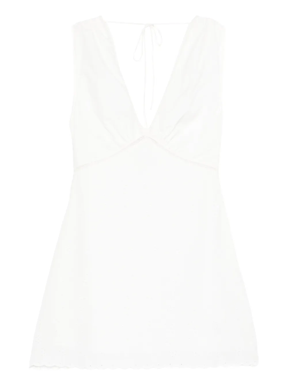Faithfull the Brand Denise V-neck scalloped dress - Bianco
