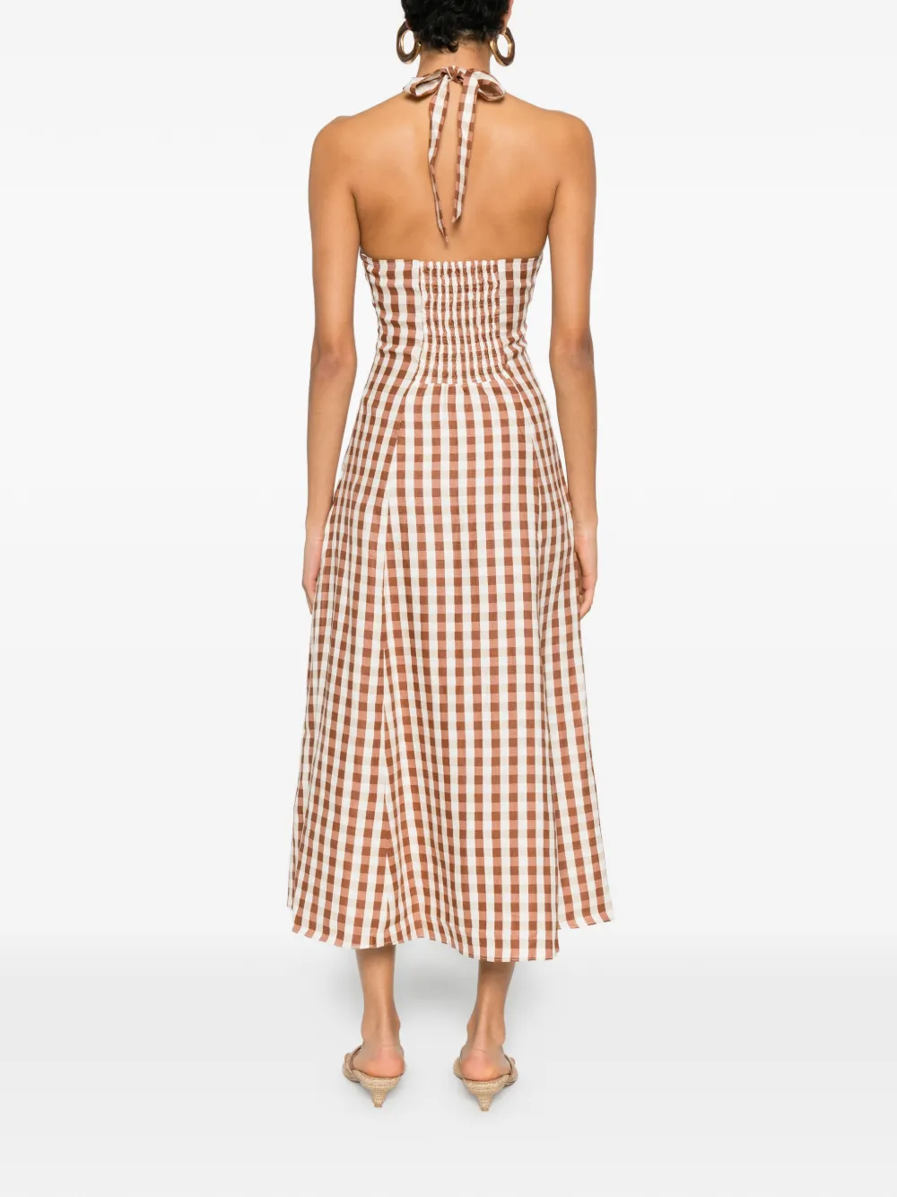 knee length dresses for ladies Faithfull the Brand Bloom Midi Dress in Hazelnut – Coco & Lola