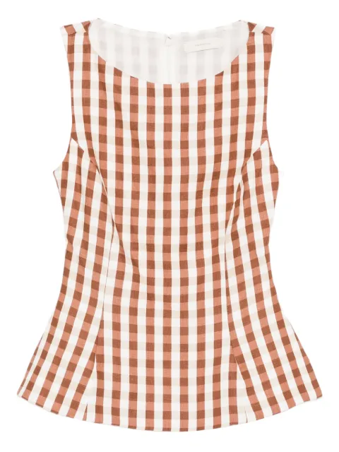 Faithfull the Brand Gingham peplum blouse