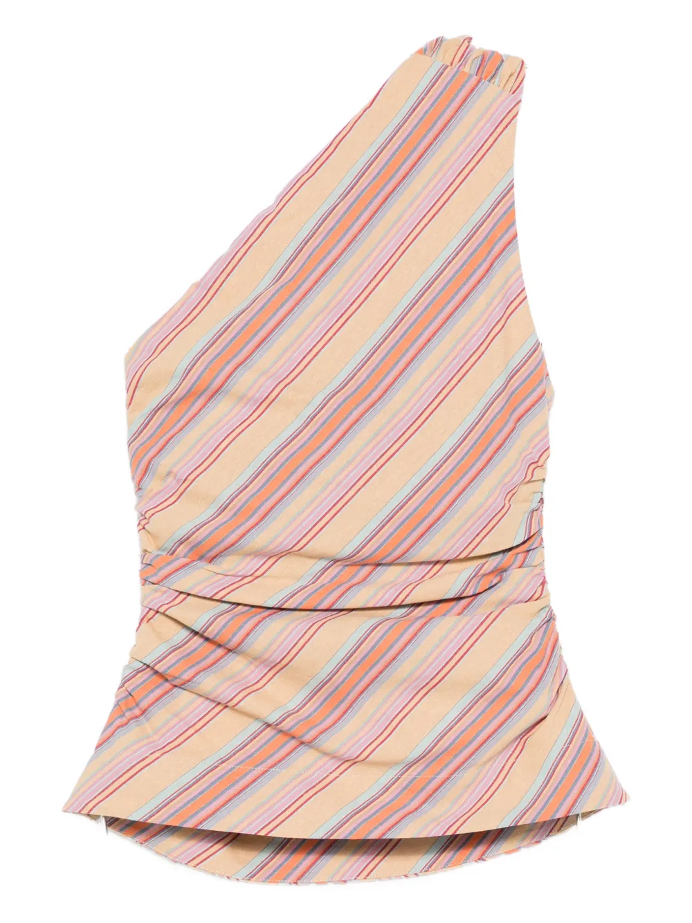 Faithfull the Brand Aurora striped one-shoulder blouse - Toni neutri