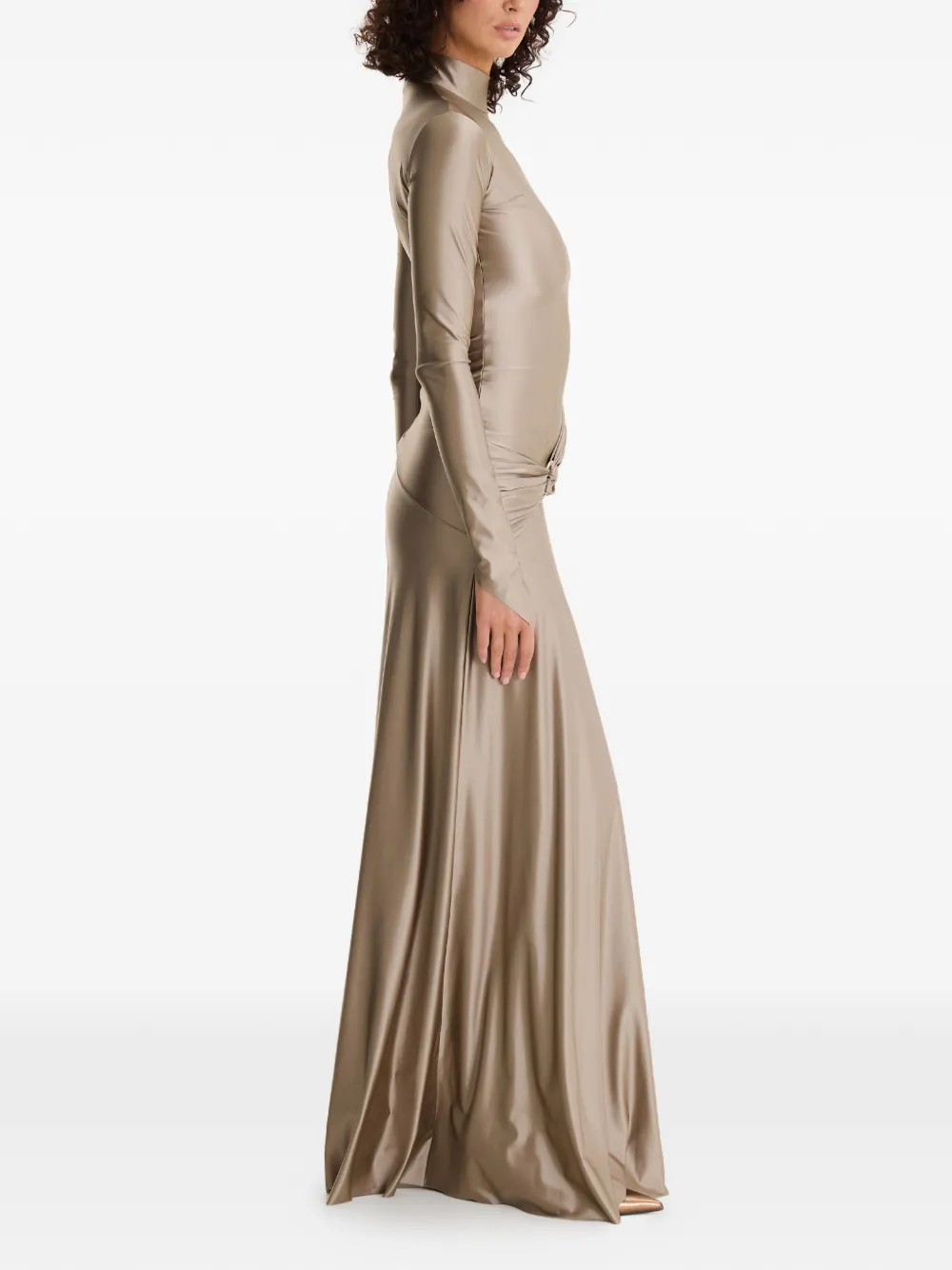  Moos Studio Ring-detail Long-sleeved Maxi Dress - Neutrals 
