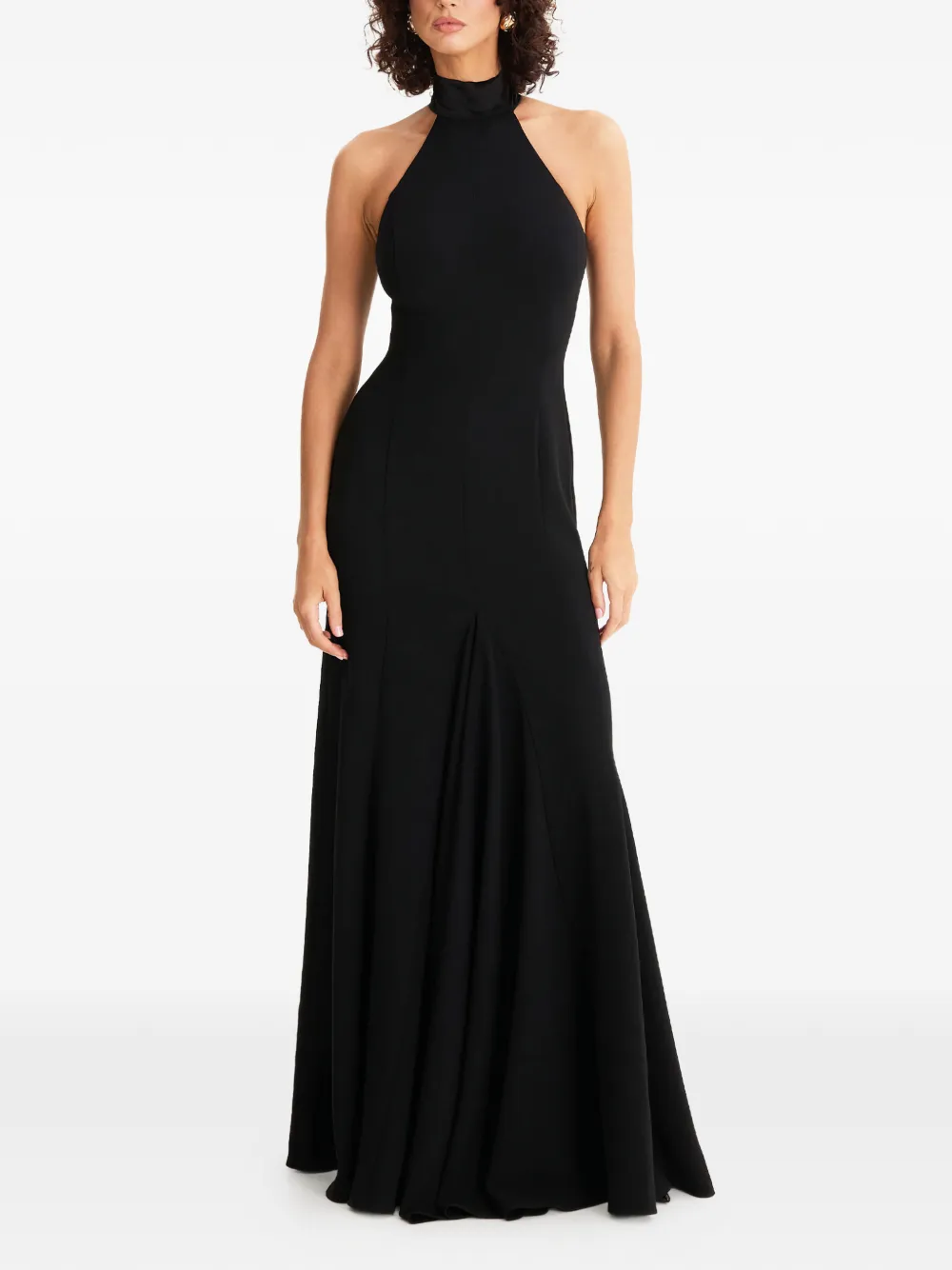 MOOS STUDIO halterneck tie-detail maxi dress | Black | Image 1