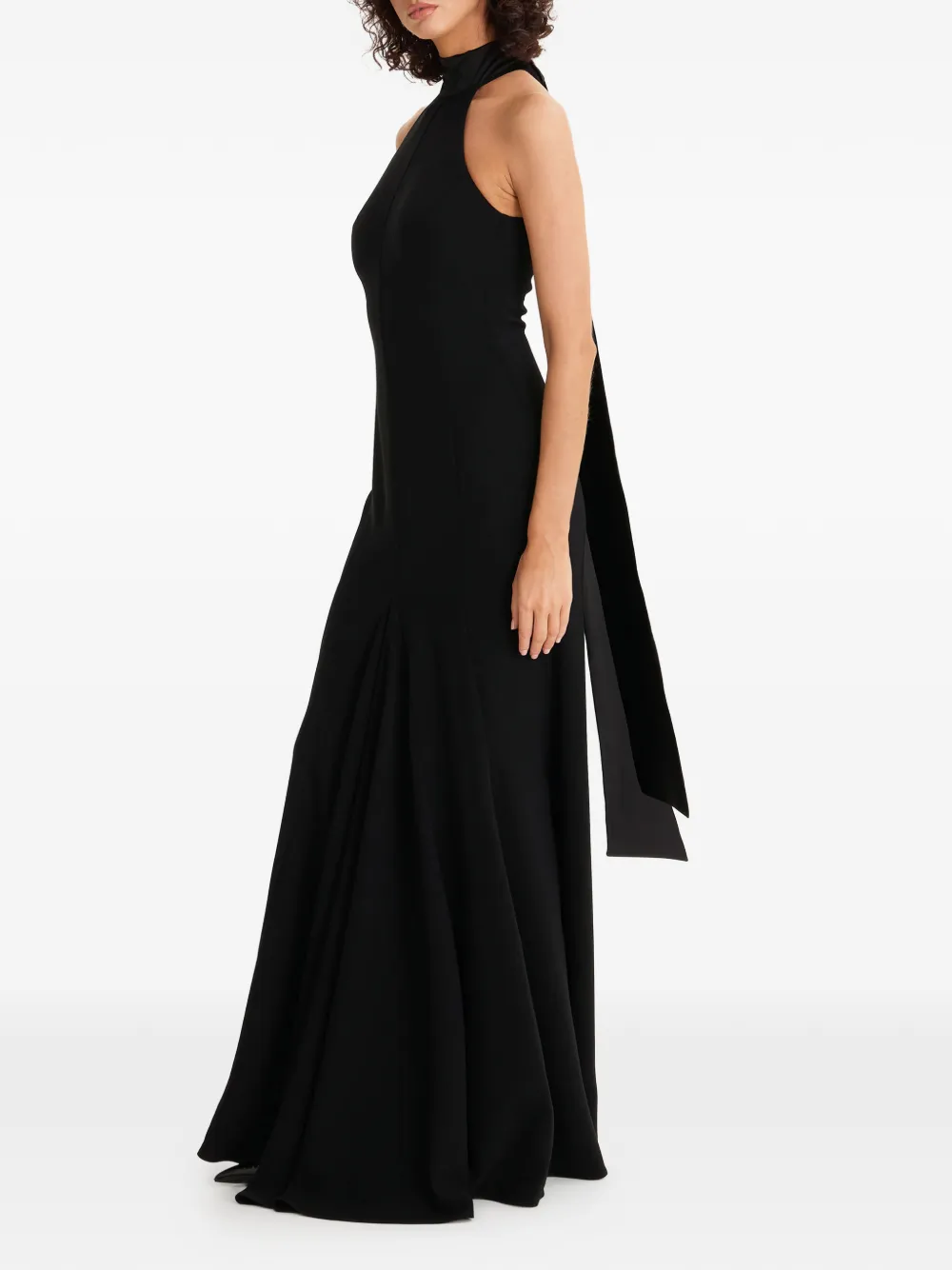  Moos Studio Halterneck Tie-detail Maxi Dress - Black 