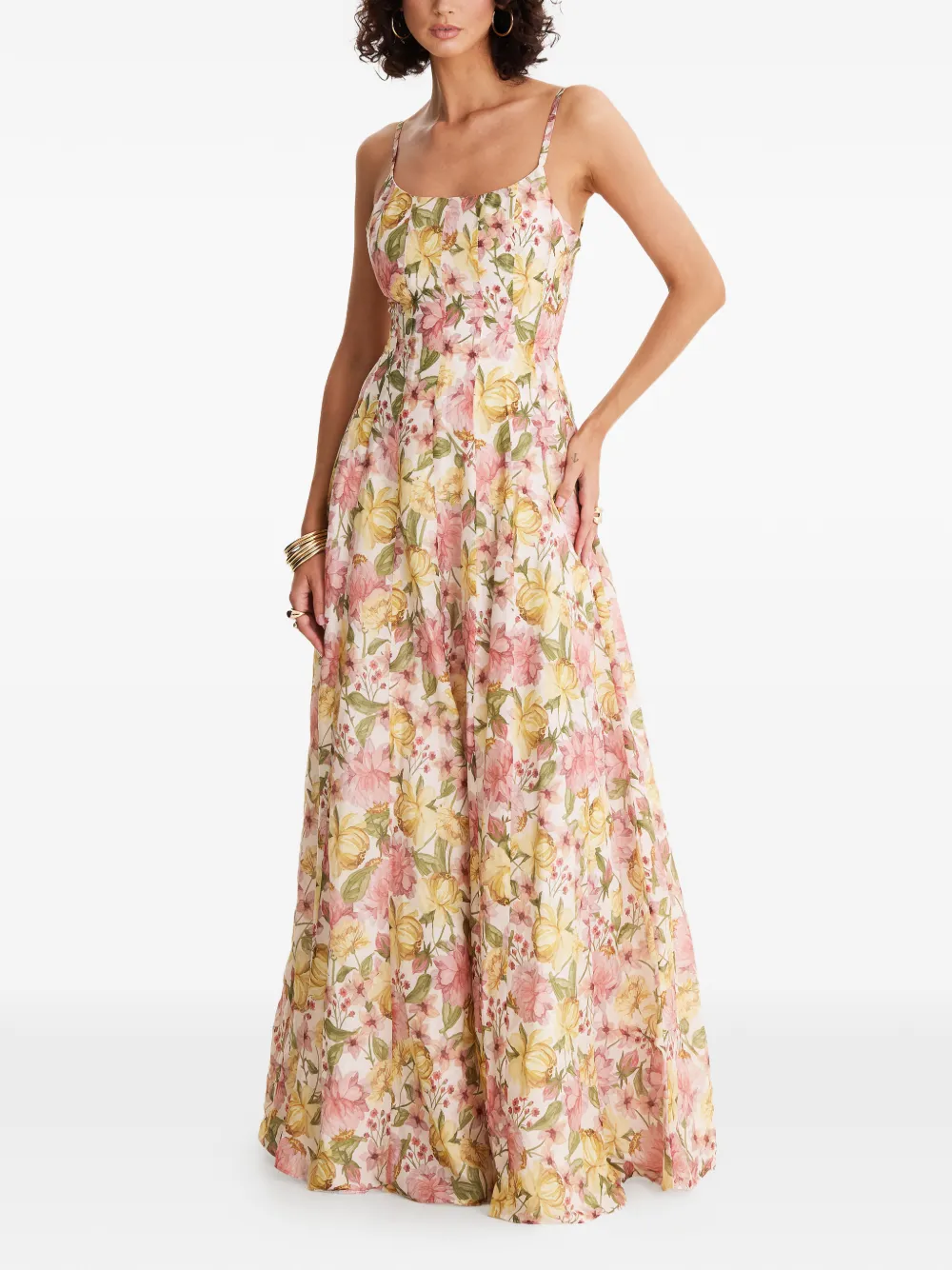  Moos Studio Flora Reverie Floral-print Maxi Dress - Neutrals 