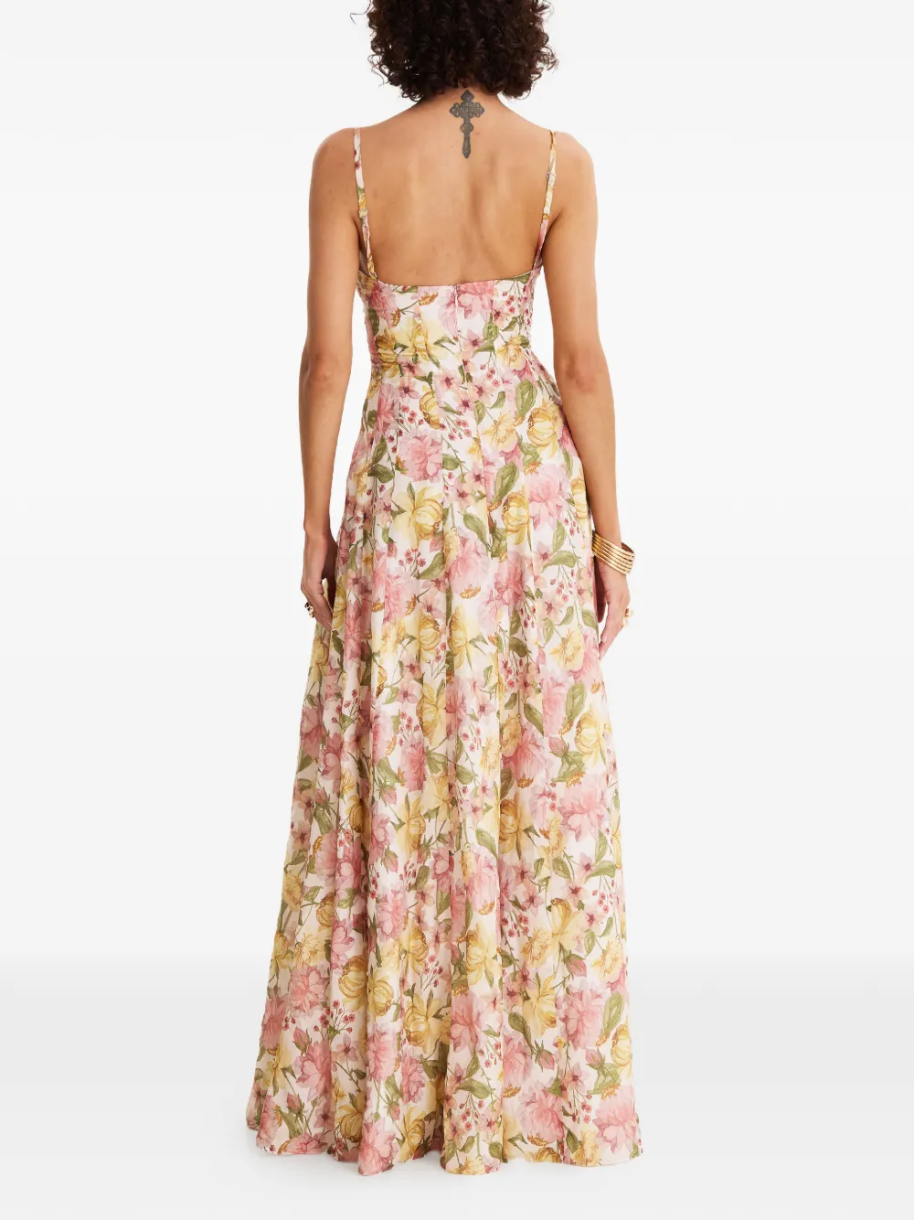 MOOS STUDIO Flora Reverie maxi-jurk met bloemenprint Beige