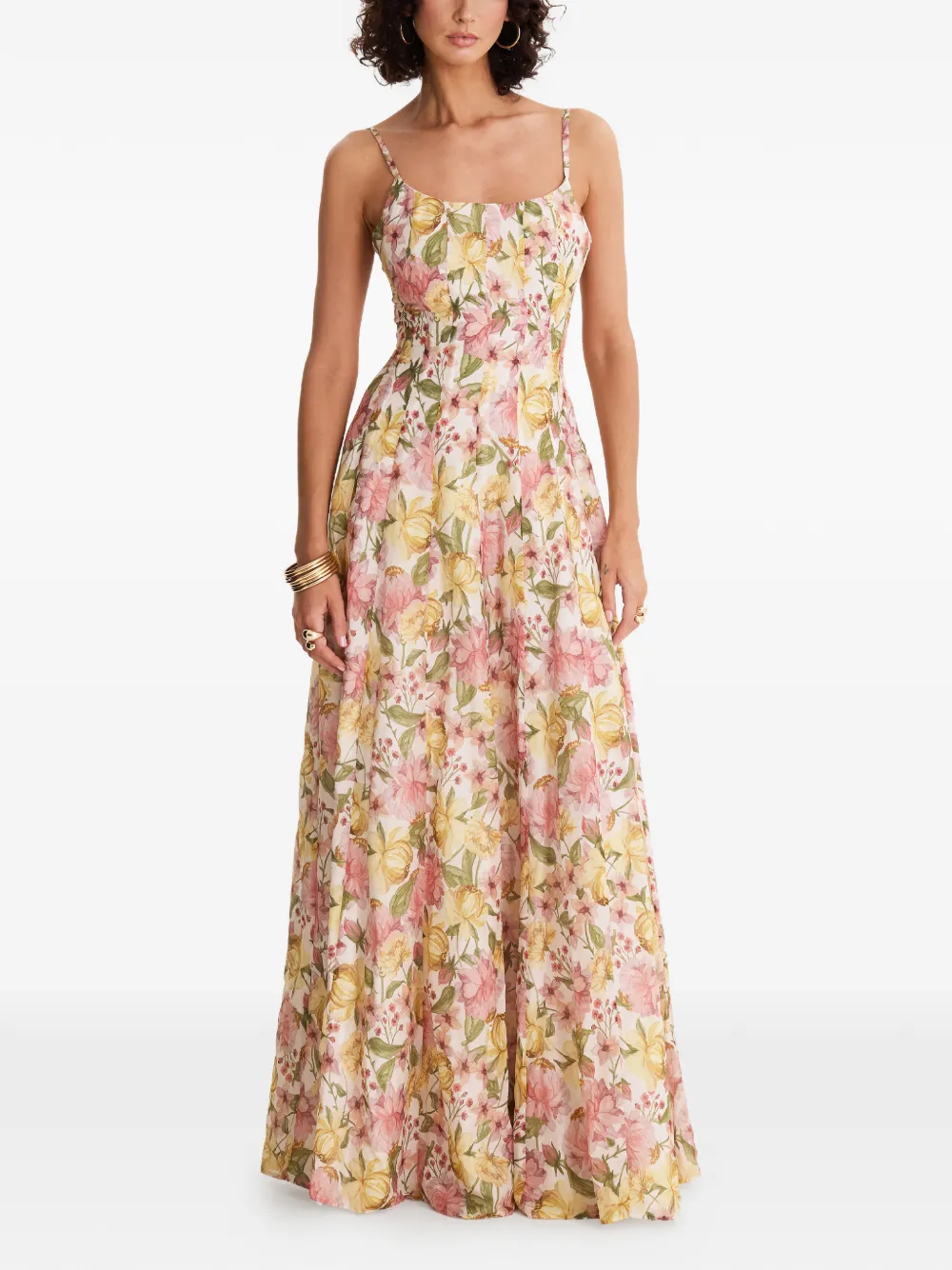 MOOS STUDIO Flora Reverie floral-print maxi dress - Toni neutri