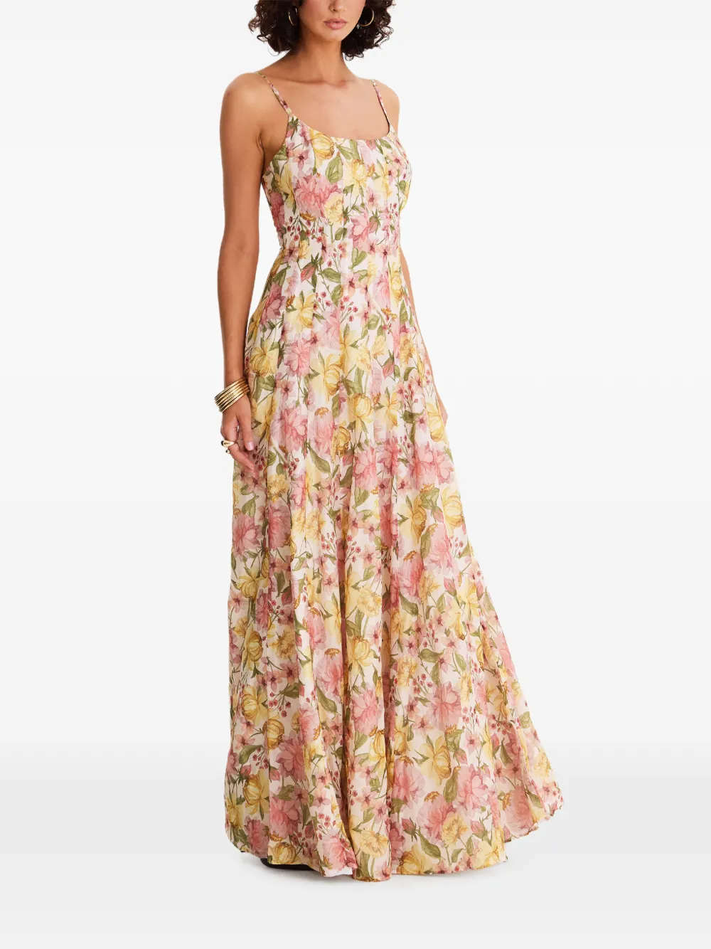 MOOS STUDIO Flora Reverie floral-print maxi dress - Beige