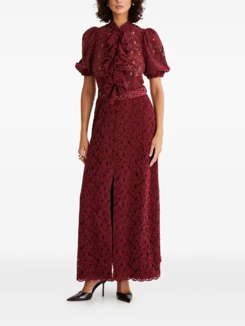 MOOS STUDIO Fatal Bloom ruffled lace maxi dress