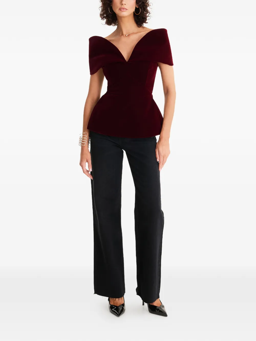 MOOS STUDIO velvet-textured top | Blouses | Image 2