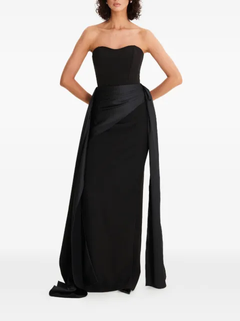 MOOS STUDIO فستان ماكسي بثنيات وبدون حمالات