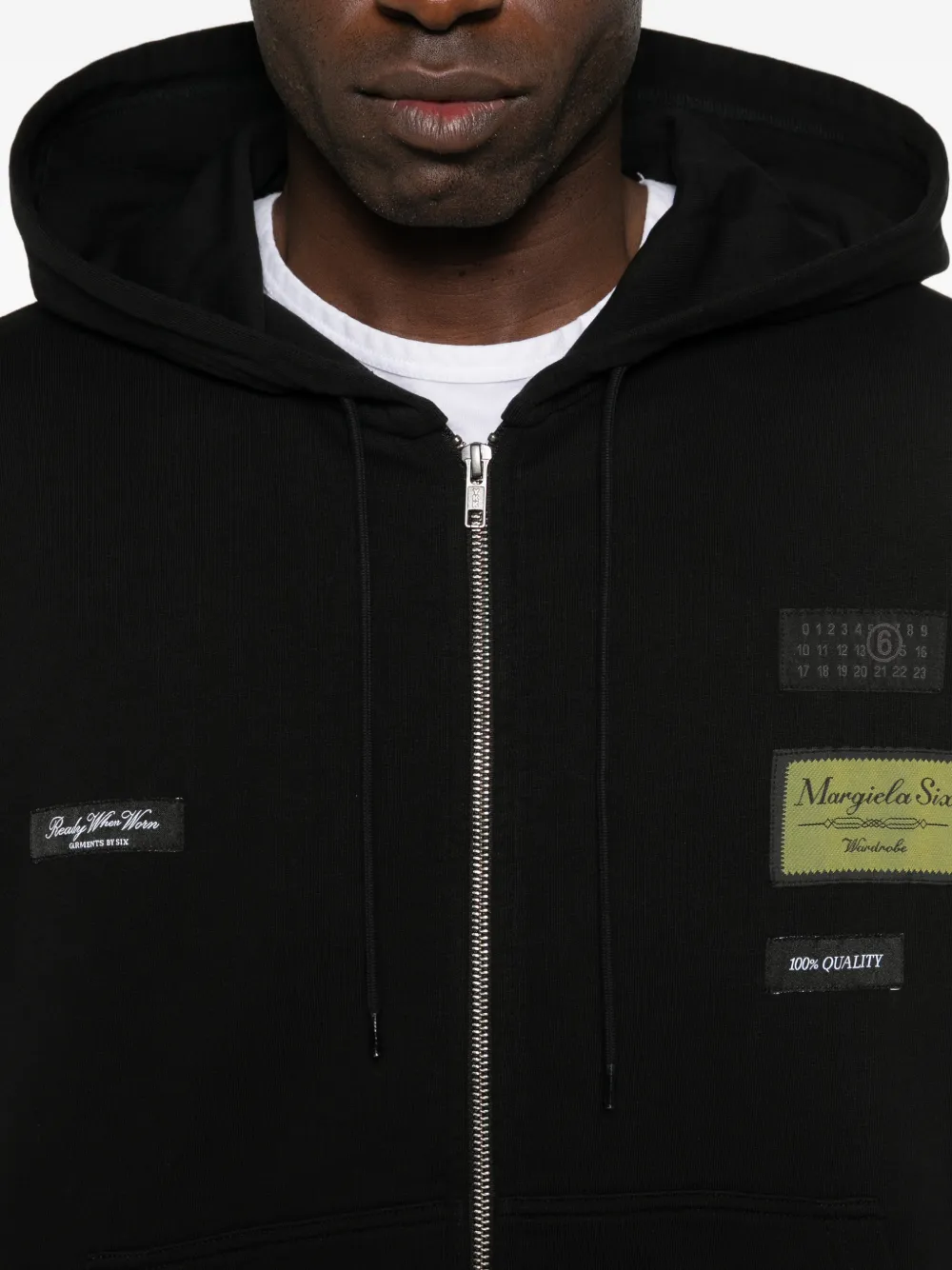 MM6 Maison Margiela Trui met capuchon en rits Zwart