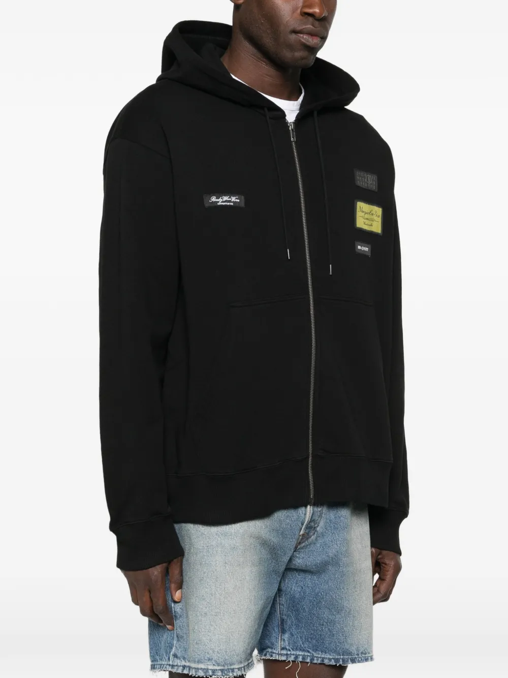 MM6 Maison Margiela Trui met capuchon en rits Zwart