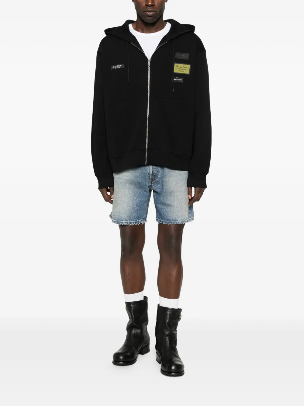 MM6 Maison Margiela Trui met capuchon en rits Zwart