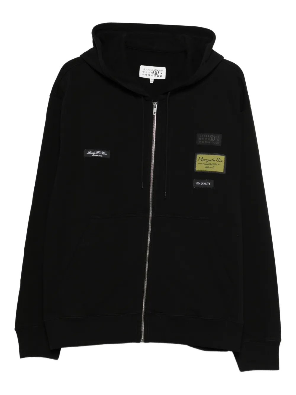 MM6 Maison Margiela zip appliqué hooded knitwear - Nero
