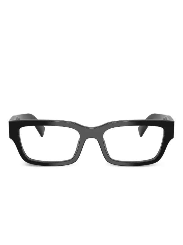 【PRADA 】スクエアメガネ Prada Eyewear スクエアメガネフレーム | ブラック | FARFETCH JP
