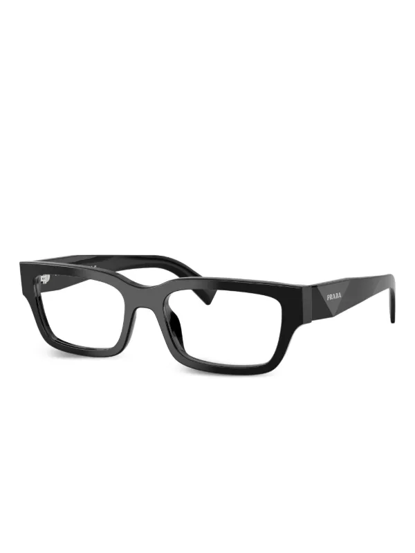 Prada Eyewear スクエアメガネフレーム | ブラック | FARFETCH JP