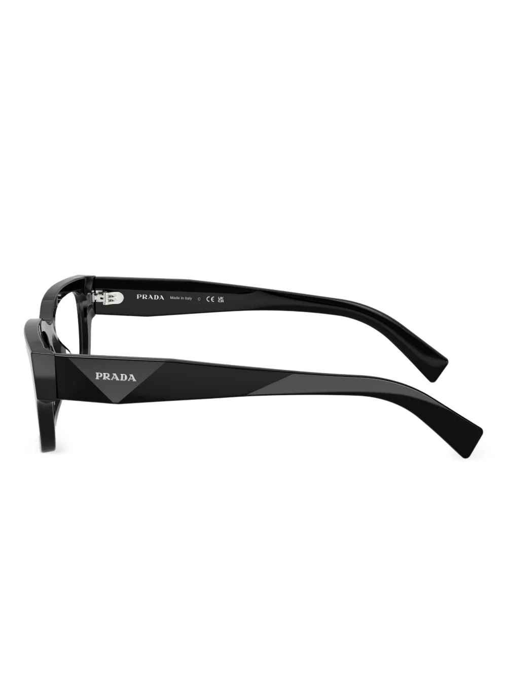 Prada Eyewear スクエアメガネフレーム | ブラック | FARFETCH JP