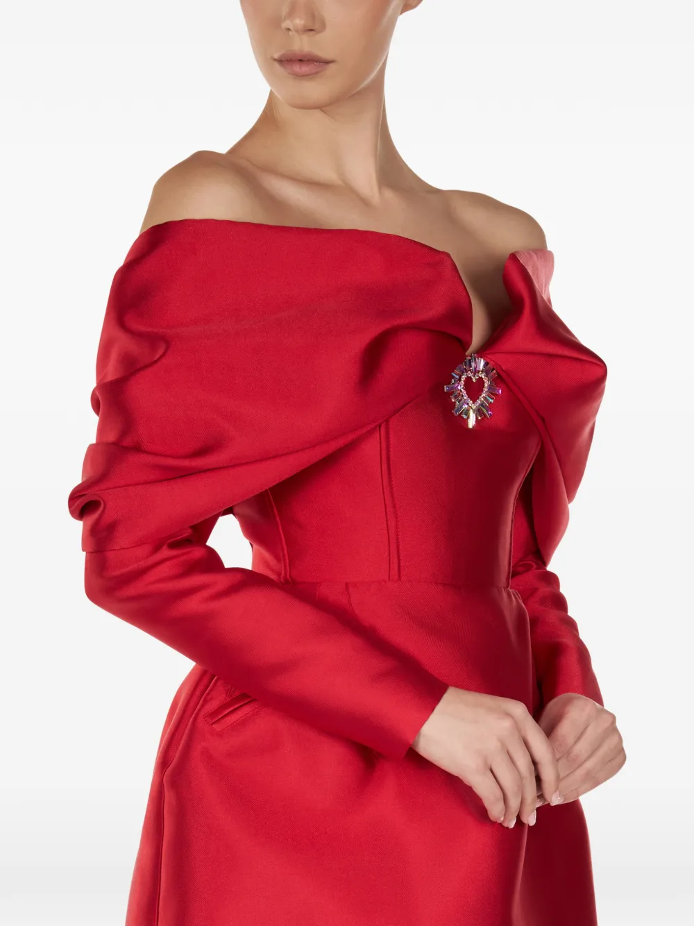 Off-Shoulder Embellished Mini Dress