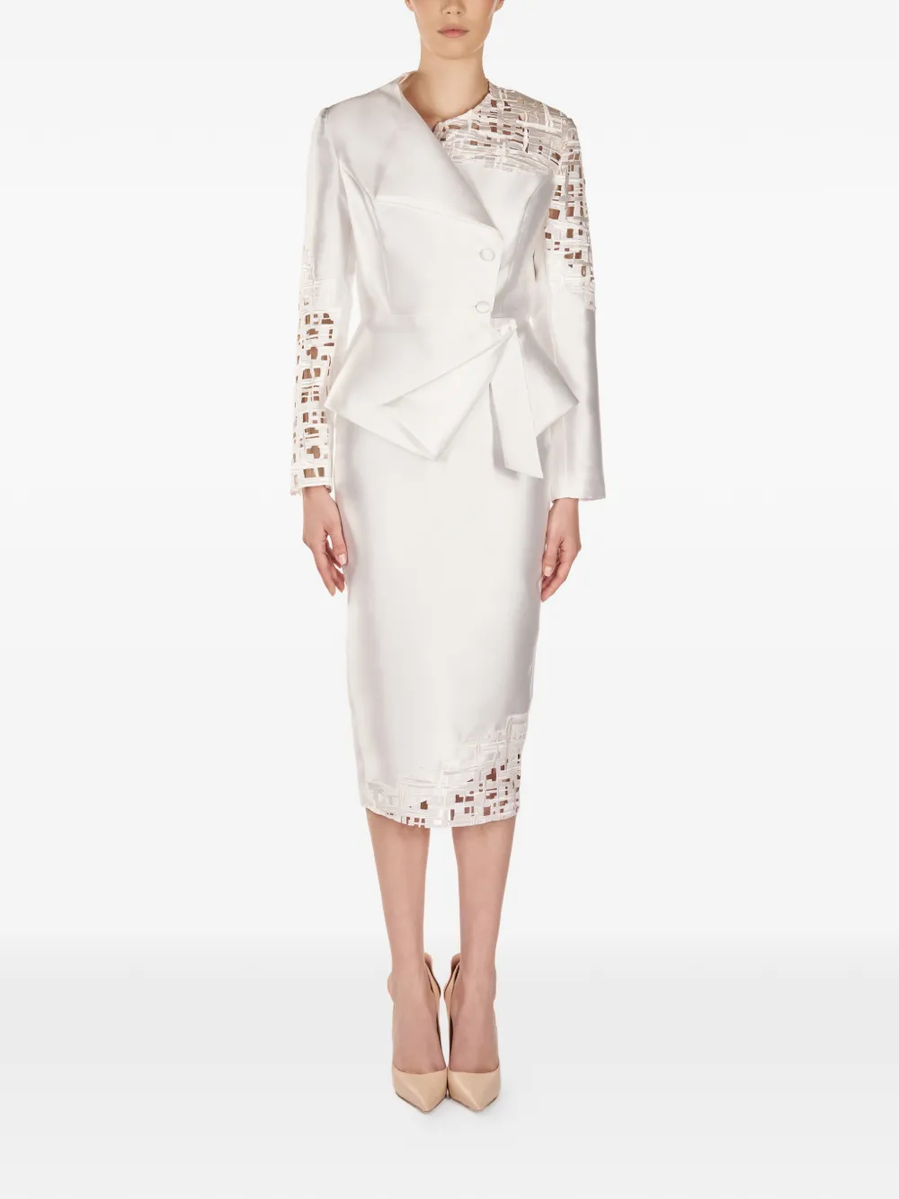 ARAFTU cut-out one-button suit | White | Image 1