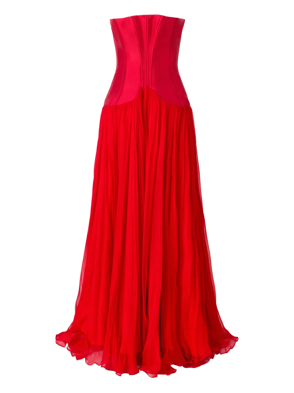 ARAFTU corset tie-fastening maxi dress - Rosso