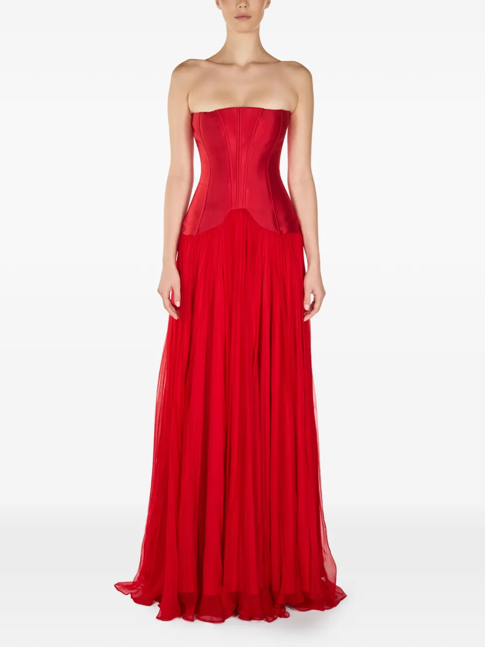 ARAFTU Maxi-jurk met korsetsluiting - Rood