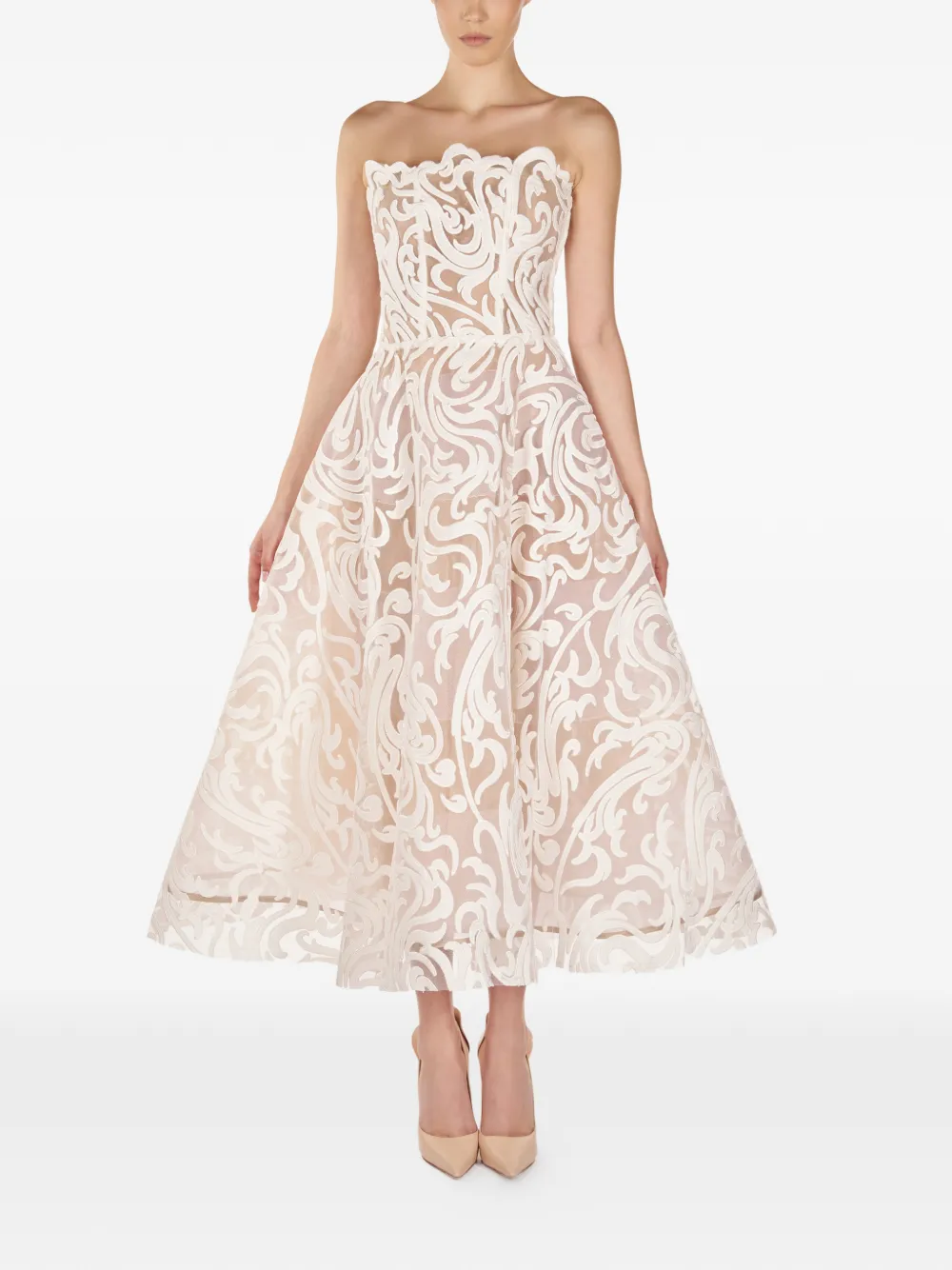 ARAFTU strapless patterned midi dress | blanco | Image 1