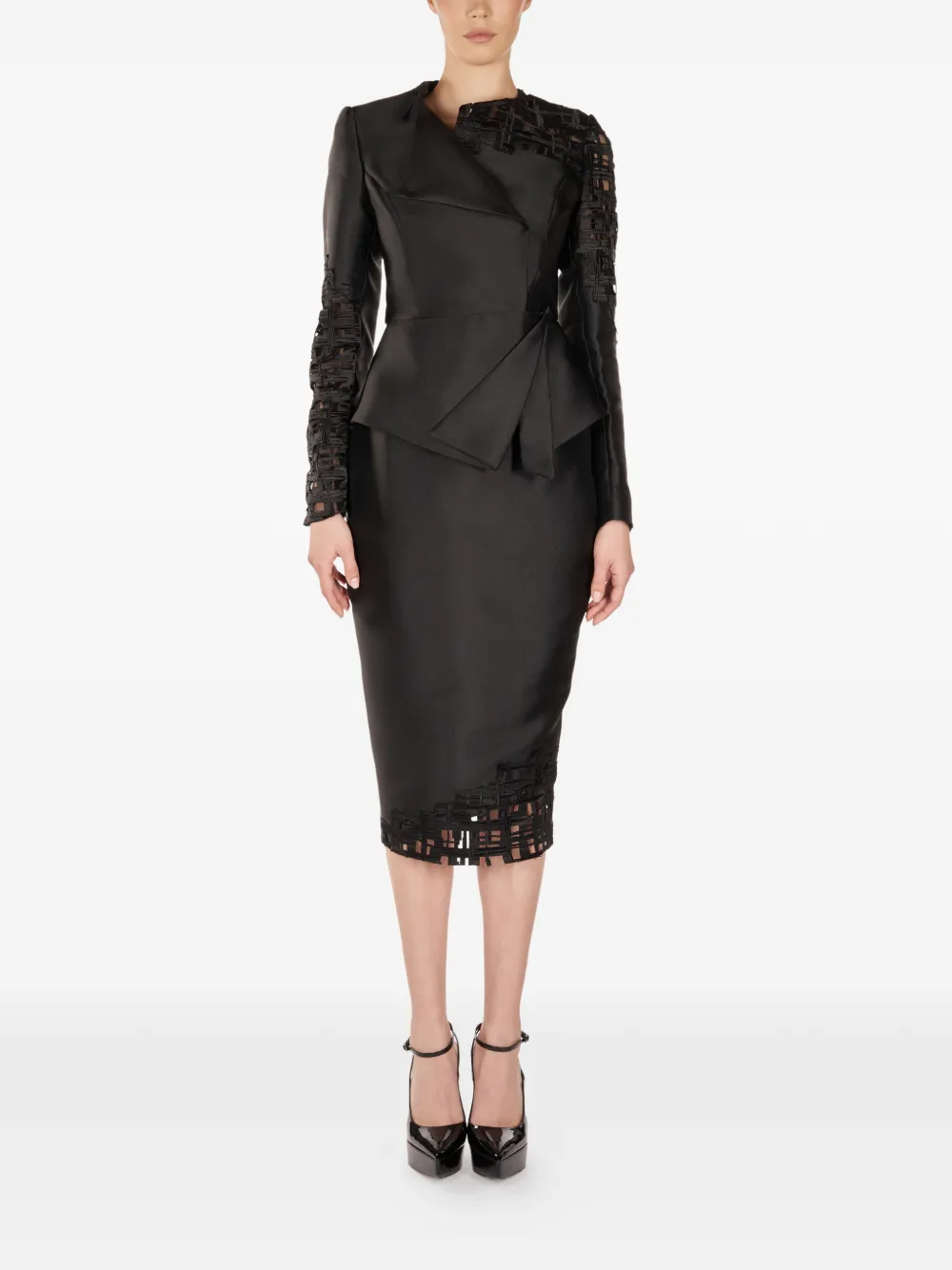 ARAFTU cut-out panelled suit - Nero