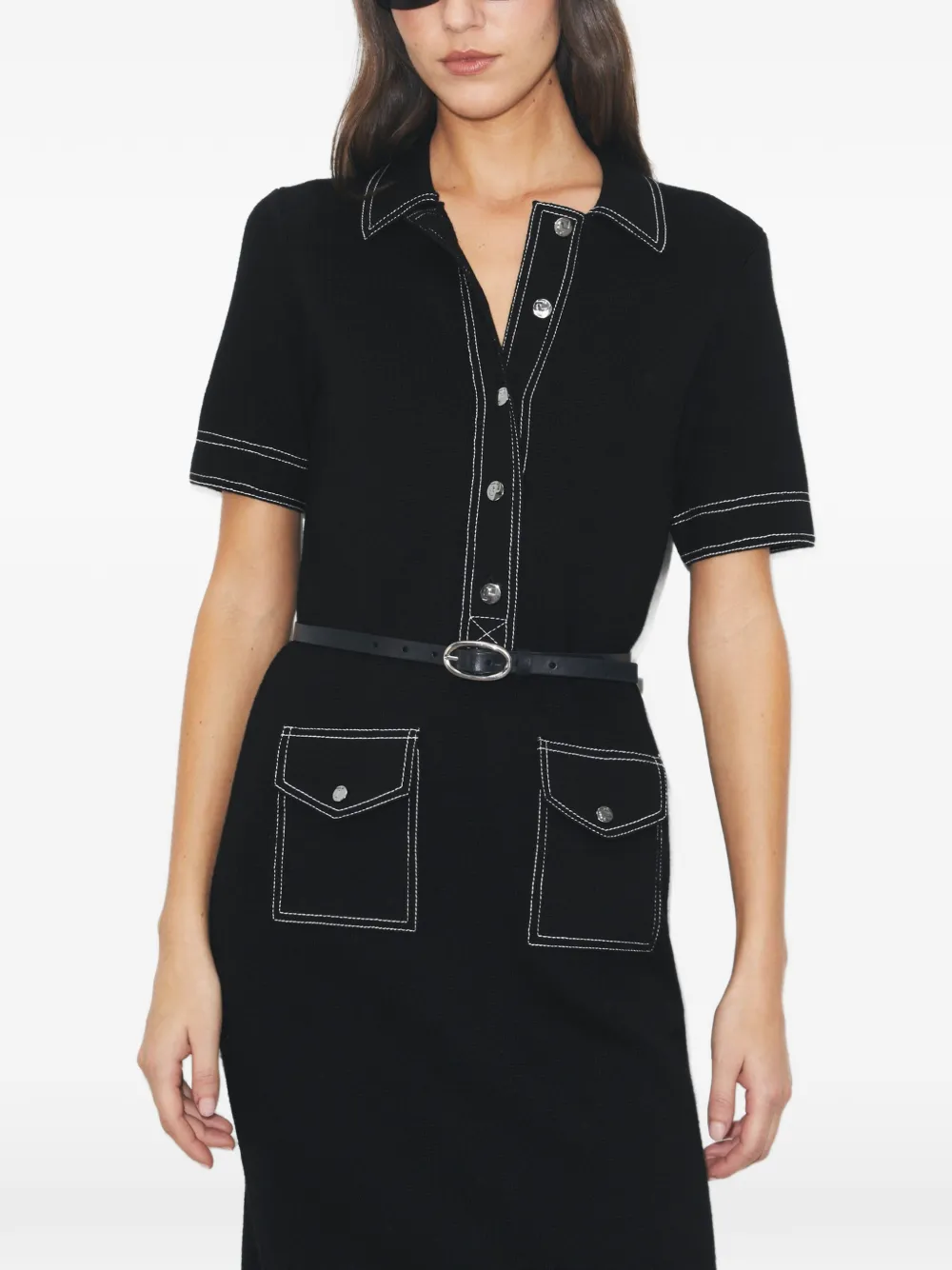 Tory Burch Mini-jurk met stiksel Zwart